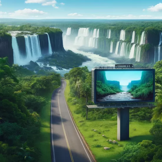 Utiliza&ccedil;&atilde;o de pain&eacute;is de LED em rodovias pr&oacute;ximas para promover trilhas e atividades de observa&ccedil;&atilde;o da fauna no Parque Nacional do Igua&ccedil;u.