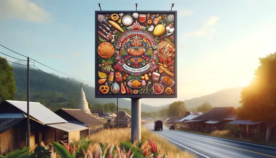 Empenas e outdoors em cidades vizinhas, promovendo festas tradicionais como a Festa da Uva em Carambe&iacute; e a Festa do Carneiro no Buraco em Campo Mour&atilde;o.