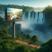 Ponto nº Estratégias de publicidade em outdoors para destacar as Cataratas do Iguaçu como um destino imperdível para ecoturistas.